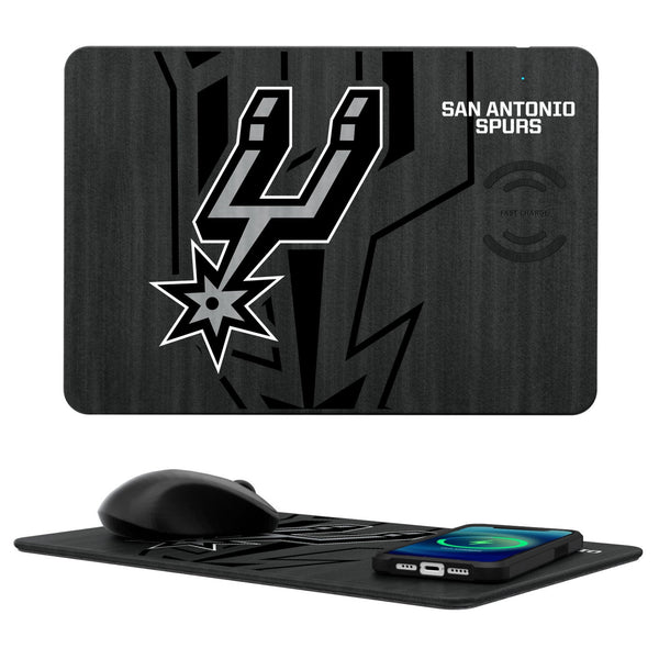 San Antonio Spurs Monocolor Tilt 15-Watt Wireless Charger and Mouse Pad