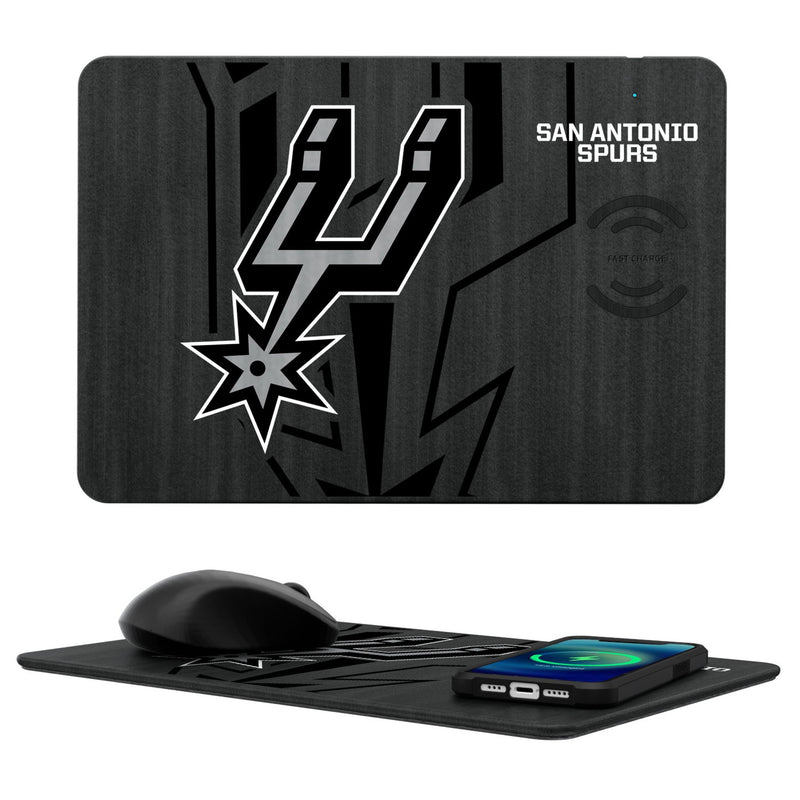 San Antonio Spurs Monocolor Tilt 15-Watt Wireless Charger and Mouse Pad