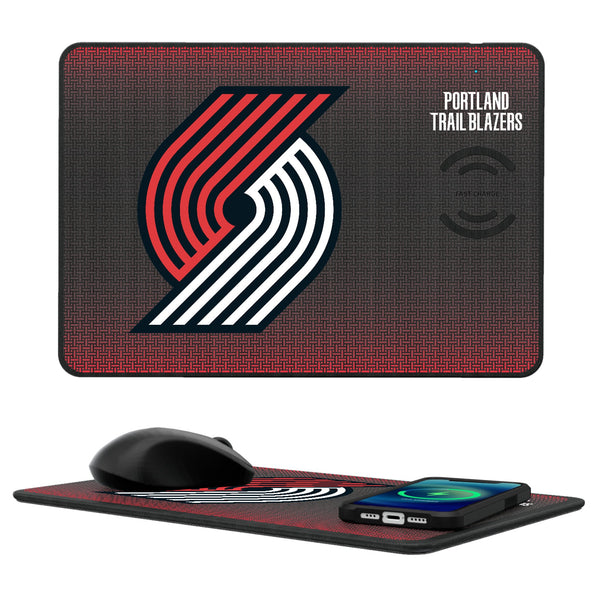 Portland Trail Blazers Linen 15-Watt Wireless Charger and Mouse Pad