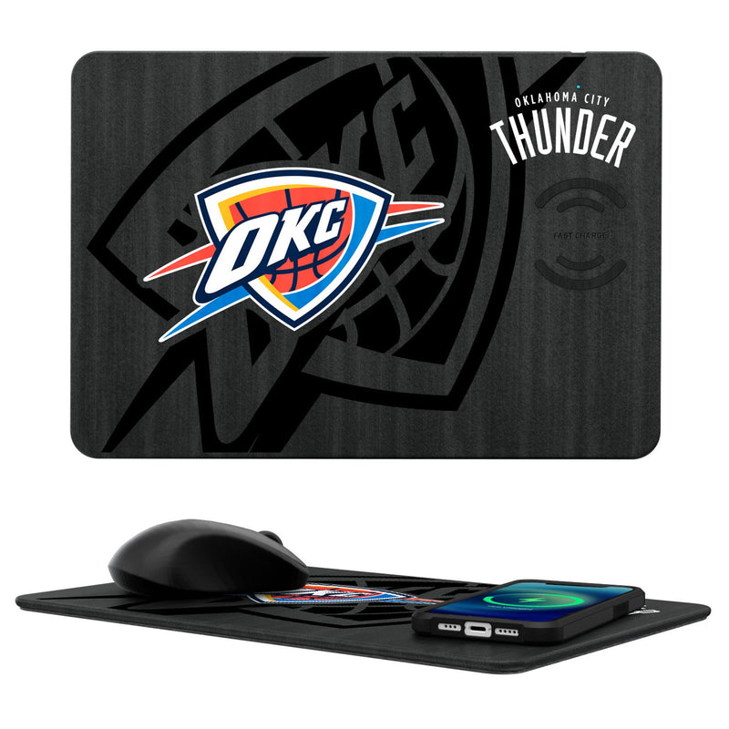 Oklahoma City Thunder Monocolor Tilt 15-Watt Wireless Charger and Mouse Pad