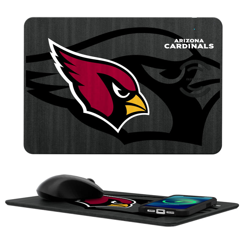 Arizona Cardinals Monocolor Tilt 15-Watt Wireless Charger and Mouse Pad