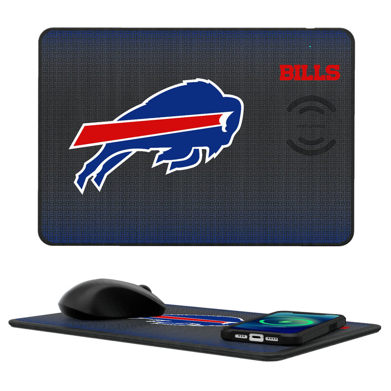 Buffalo Bills Linen 15-Watt Wireless Charger and Mouse Pad