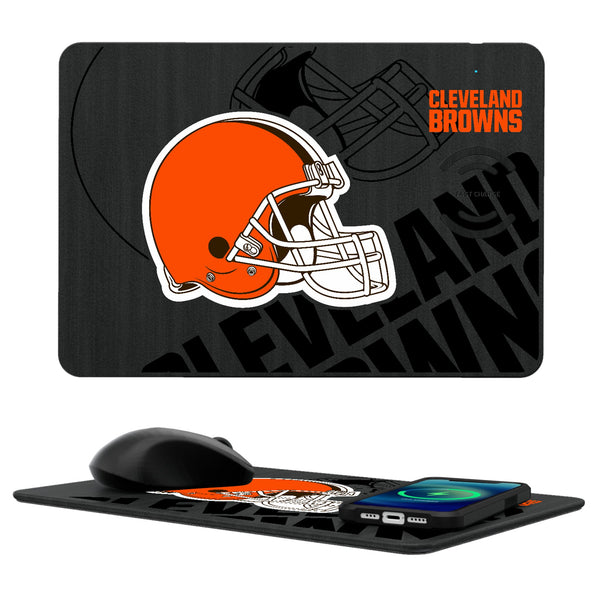 Cleveland Browns Monocolor Tilt 15-Watt Wireless Charger and Mouse Pad