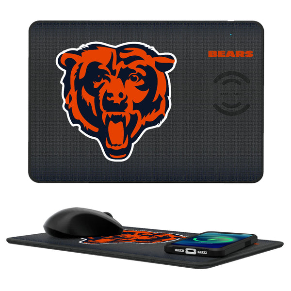 Chicago Bears Linen 15-Watt Wireless Charger and Mouse Pad