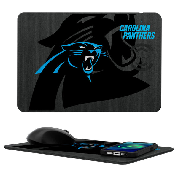 Carolina Panthers Monocolor Tilt 15-Watt Wireless Charger and Mouse Pad