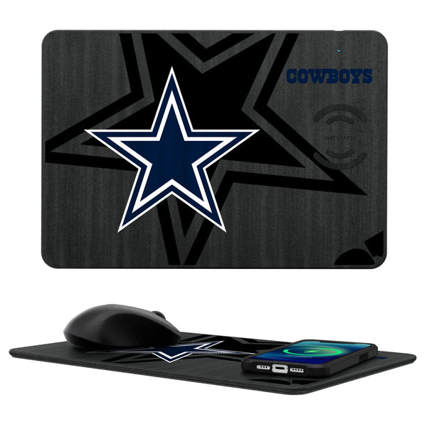 Dallas Cowboys Monocolor Tilt 15-Watt Wireless Charger and Mouse Pad