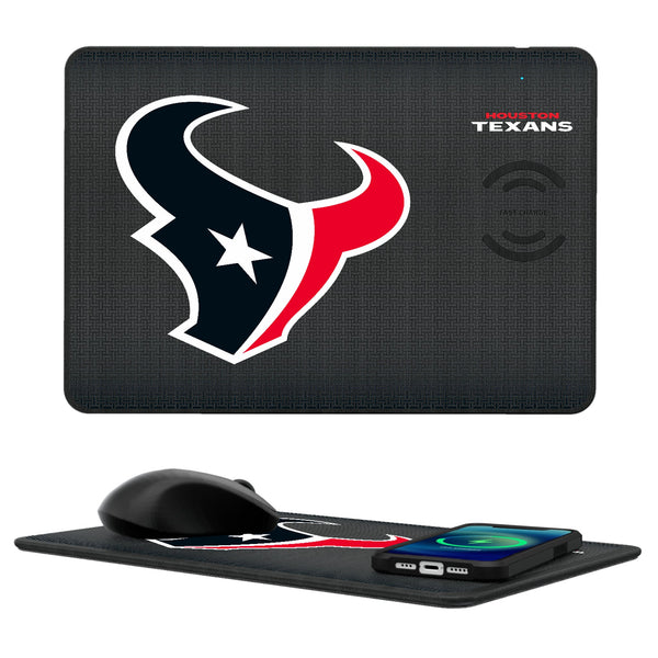 Houston Texans Linen 15-Watt Wireless Charger and Mouse Pad