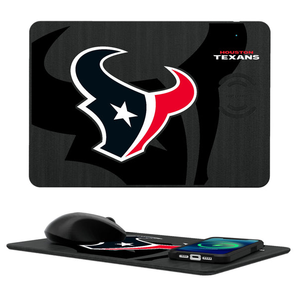 Houston Texans Monocolor Tilt 15-Watt Wireless Charger and Mouse Pad