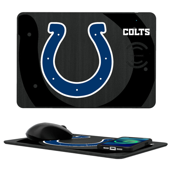 Indianapolis Colts Monocolor Tilt 15-Watt Wireless Charger and Mouse Pad