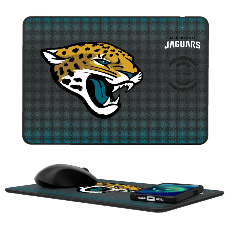 Jacksonville Jaguars Linen 15-Watt Wireless Charger and Mouse Pad