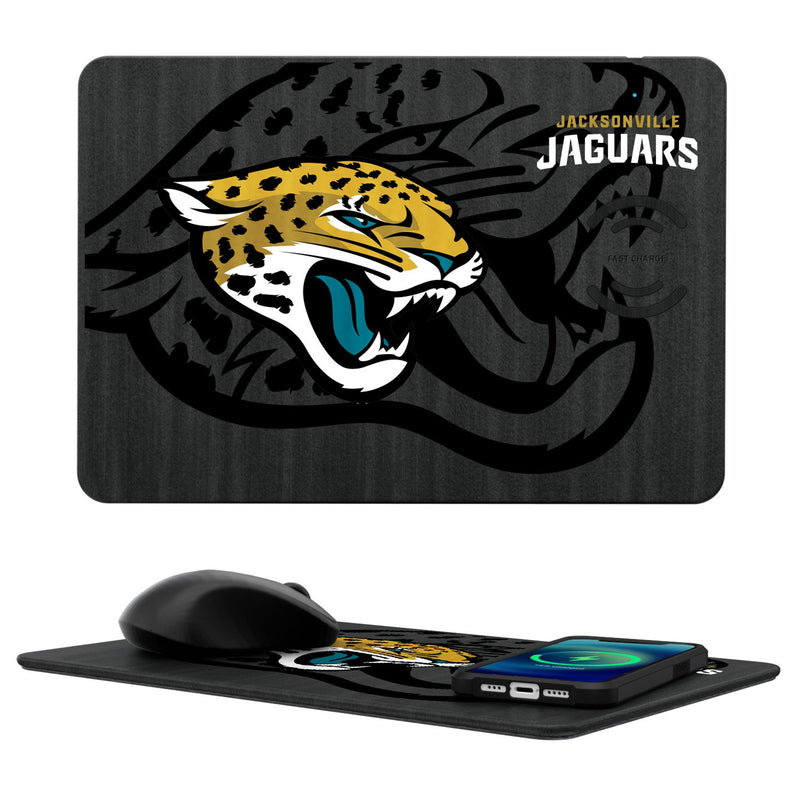 Jacksonville Jaguars Monocolor Tilt 15-Watt Wireless Charger and Mouse Pad