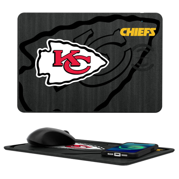 Kansas City Chiefs Monocolor Tilt 15-Watt Wireless Charger and Mouse Pad