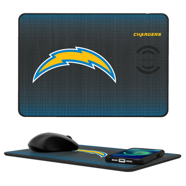 Los Angeles Chargers Linen 15-Watt Wireless Charger and Mouse Pad