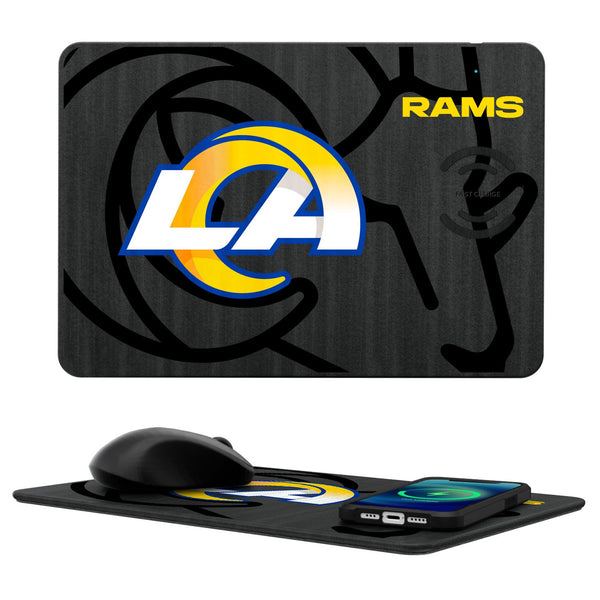 Los Angeles Rams Monocolor Tilt 15-Watt Wireless Charger and Mouse Pad