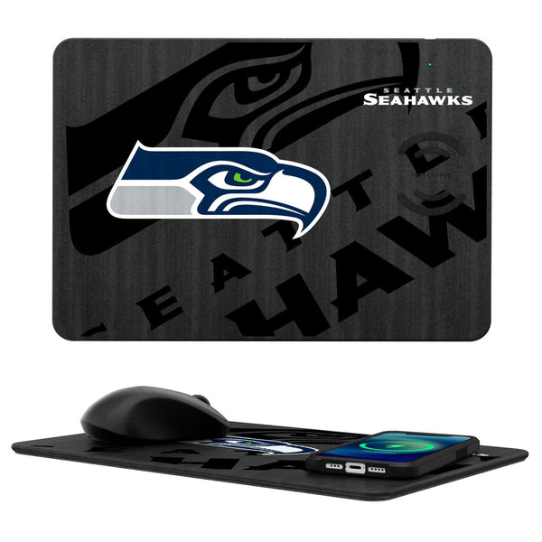 Seattle Seahawks Monocolor Tilt 15-Watt Wireless Charger and Mouse Pad