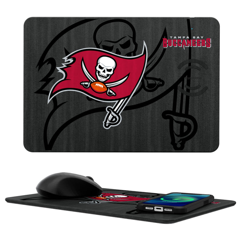 Tampa Bay Buccaneers Monocolor Tilt 15-Watt Wireless Charger and Mouse Pad