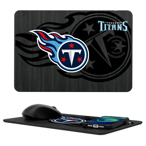 Tennessee Titans Monocolor Tilt 15-Watt Wireless Charger and Mouse Pad