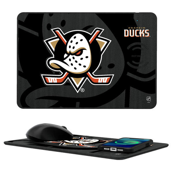 Anaheim Ducks Monocolor Tilt 15-Watt Wireless Charger and Mouse Pad