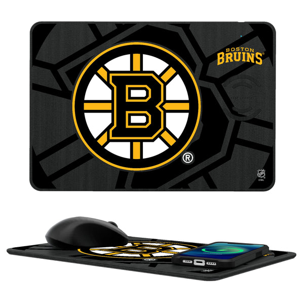 Boston Bruins Monocolor Tilt 15-Watt Wireless Charger and Mouse Pad