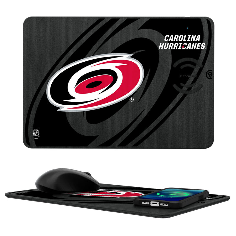 Carolina Hurricanes Monocolor Tilt 15-Watt Wireless Charger and Mouse Pad