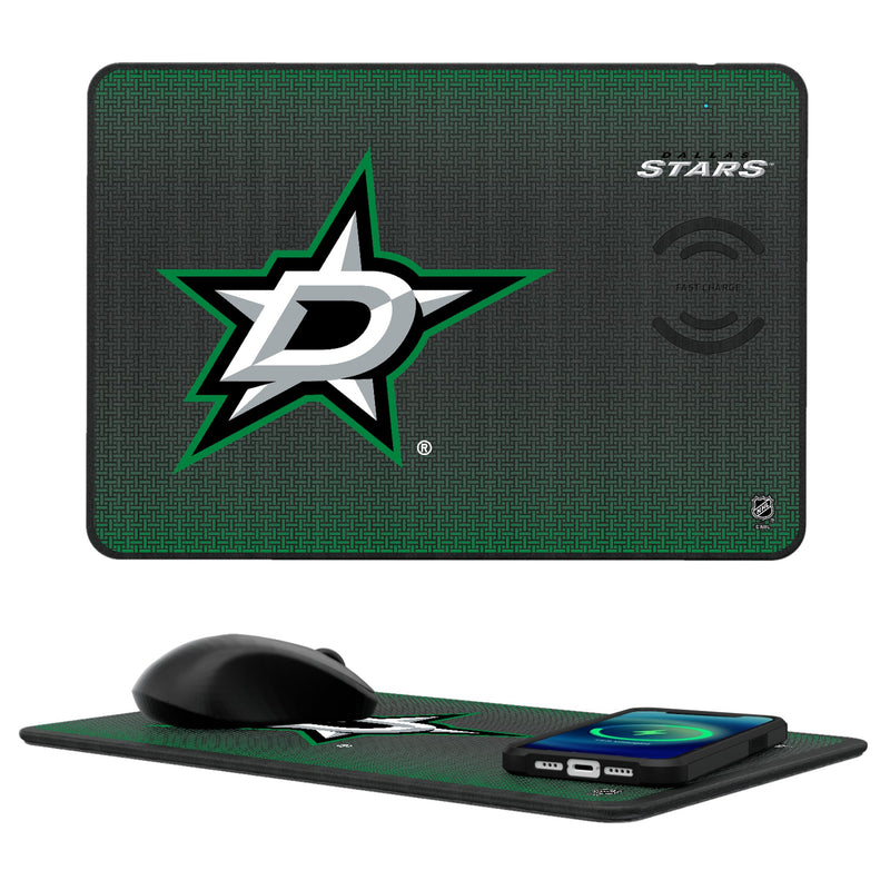 Dallas Stars Linen 15-Watt Wireless Charger and Mouse Pad