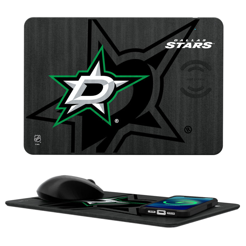 Dallas Stars Monocolor Tilt 15-Watt Wireless Charger and Mouse Pad