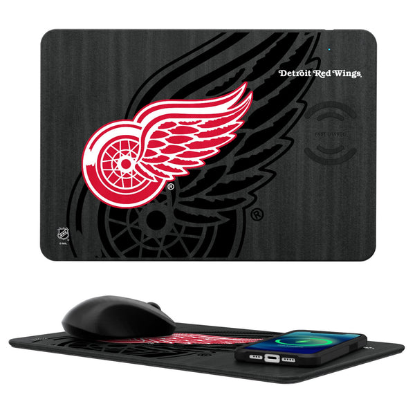 Detroit Red Wings Monocolor Tilt 15-Watt Wireless Charger and Mouse Pad