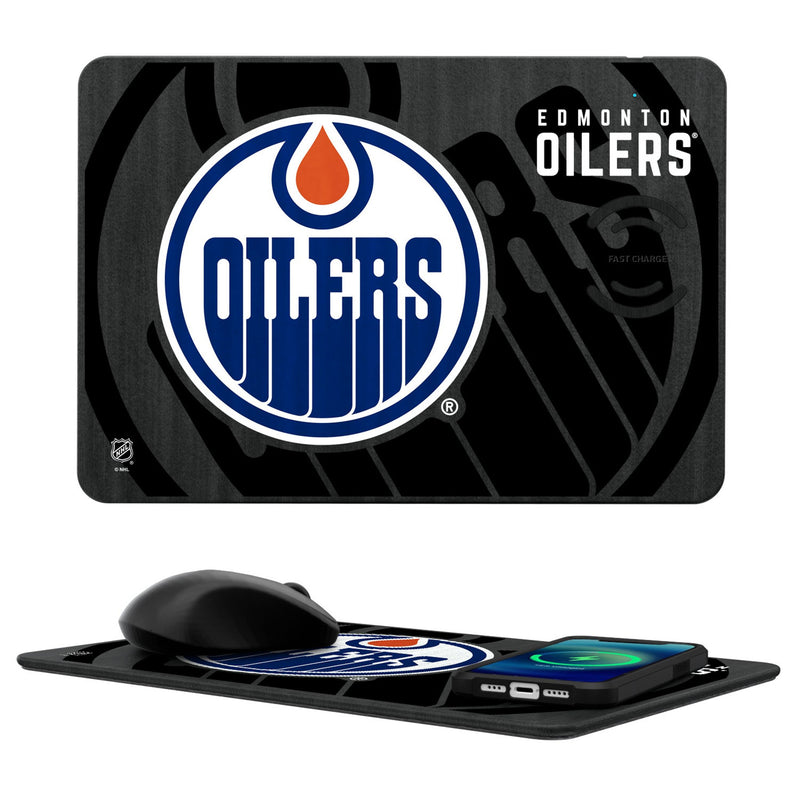 Edmonton Oilers Monocolor Tilt 15-Watt Wireless Charger and Mouse Pad