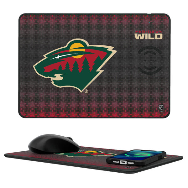 Minnesota Wild Linen 15-Watt Wireless Charger and Mouse Pad