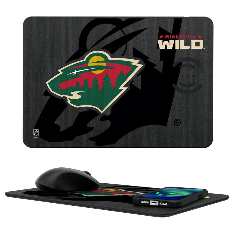 Minnesota Wild Monocolor Tilt 15-Watt Wireless Charger and Mouse Pad