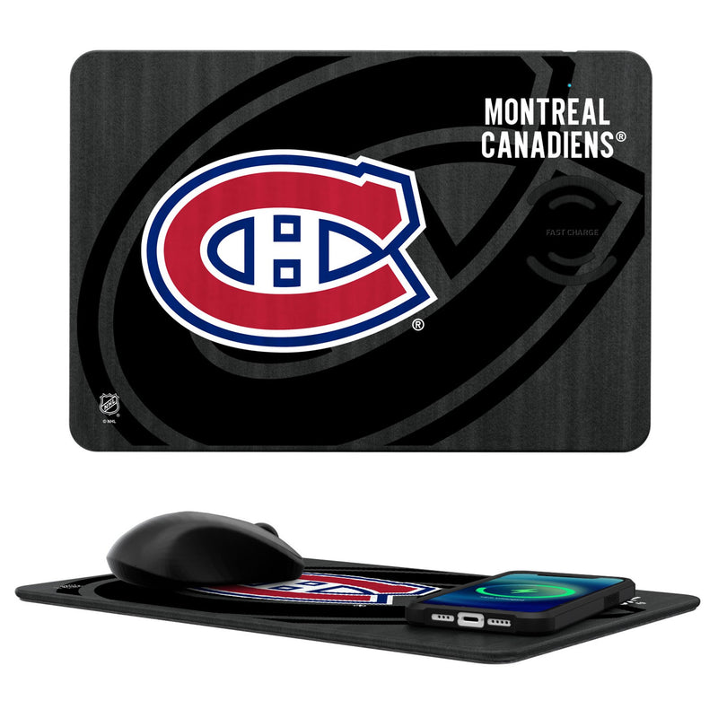 Montreal Canadiens Monocolor Tilt 15-Watt Wireless Charger and Mouse Pad