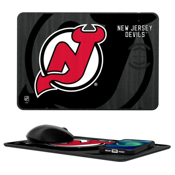 New Jersey Devils Monocolor Tilt 15-Watt Wireless Charger and Mouse Pad