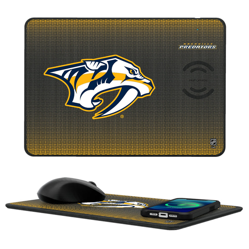 Nashville Predators Linen 15-Watt Wireless Charger and Mouse Pad