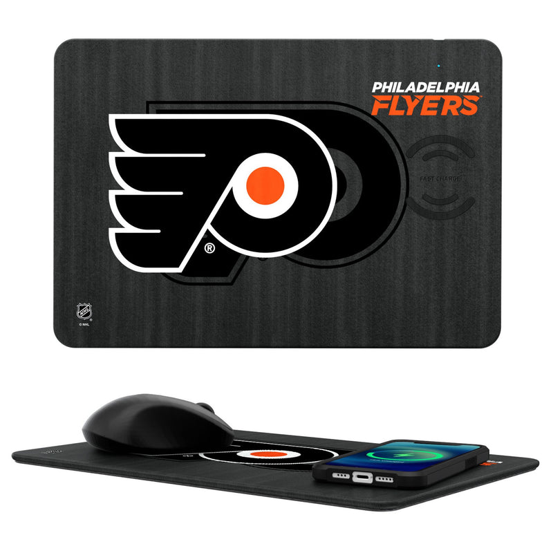 Philadelphia Flyers Monocolor Tilt 15-Watt Wireless Charger and Mouse Pad