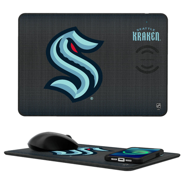 Seattle Kraken Linen 15-Watt Wireless Charger and Mouse Pad