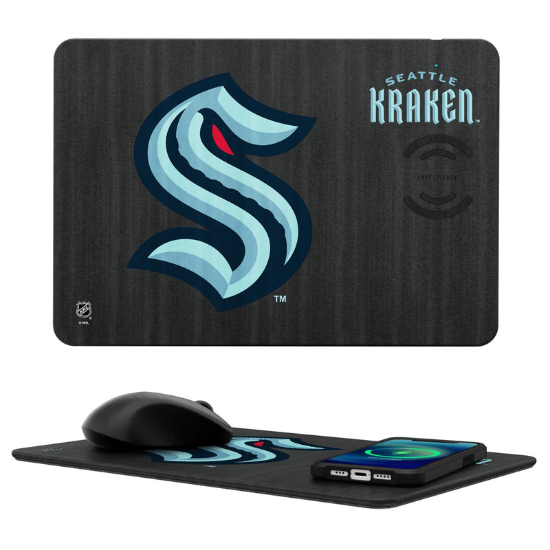 Seattle Kraken Monocolor Tilt 15-Watt Wireless Charger and Mouse Pad