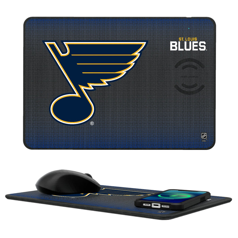 St. Louis Blues Linen 15-Watt Wireless Charger and Mouse Pad