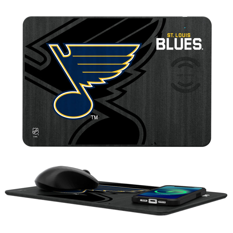 St. Louis Blues Monocolor Tilt 15-Watt Wireless Charger and Mouse Pad