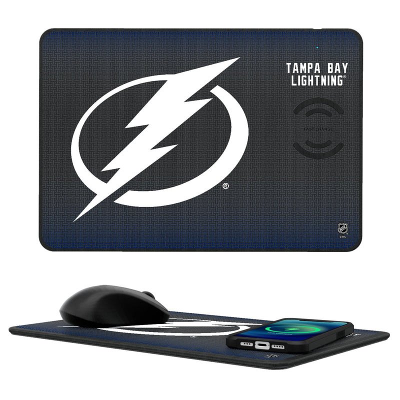 Tampa Bay Lightning Linen 15-Watt Wireless Charger and Mouse Pad