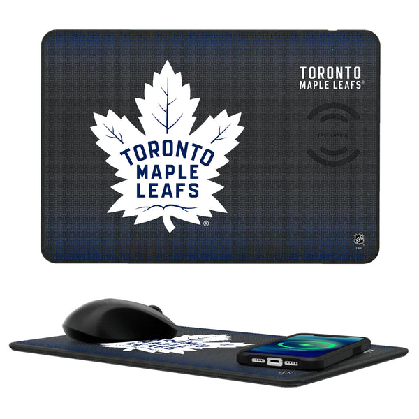 Toronto Maple Leafs Linen 15-Watt Wireless Charger and Mouse Pad