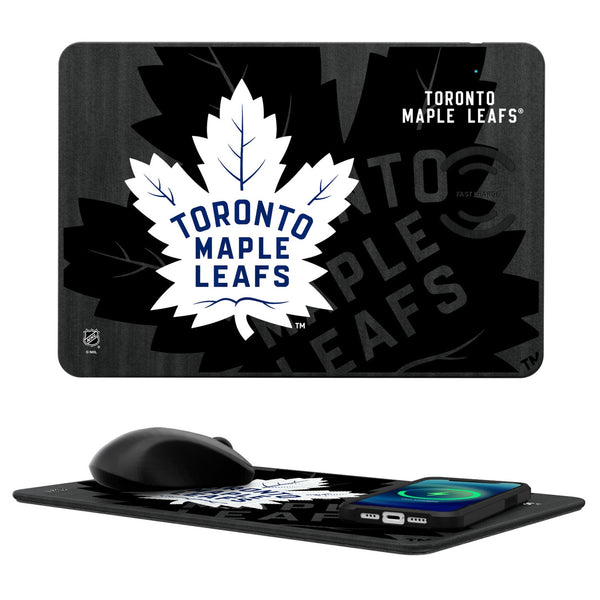 Toronto Maple Leafs Monocolor Tilt 15-Watt Wireless Charger and Mouse Pad