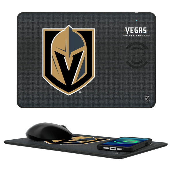 Vegas Golden Knights Linen 15-Watt Wireless Charger and Mouse Pad