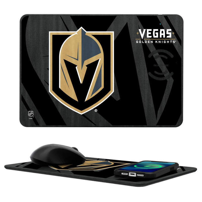 Vegas Golden Knights Monocolor Tilt 15-Watt Wireless Charger and Mouse Pad