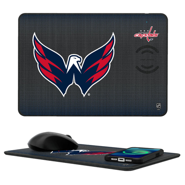 Washington Capitals Linen 15-Watt Wireless Charger and Mouse Pad