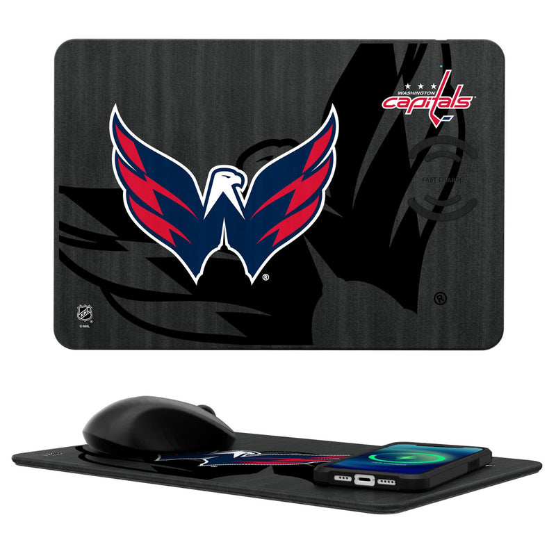 Washington Capitals Monocolor Tilt 15-Watt Wireless Charger and Mouse Pad