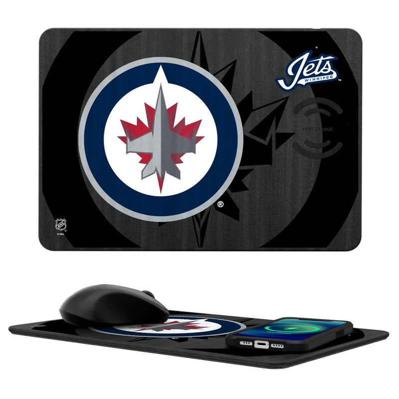 Winnipeg Jets Monocolor Tilt 15-Watt Wireless Charger and Mouse Pad