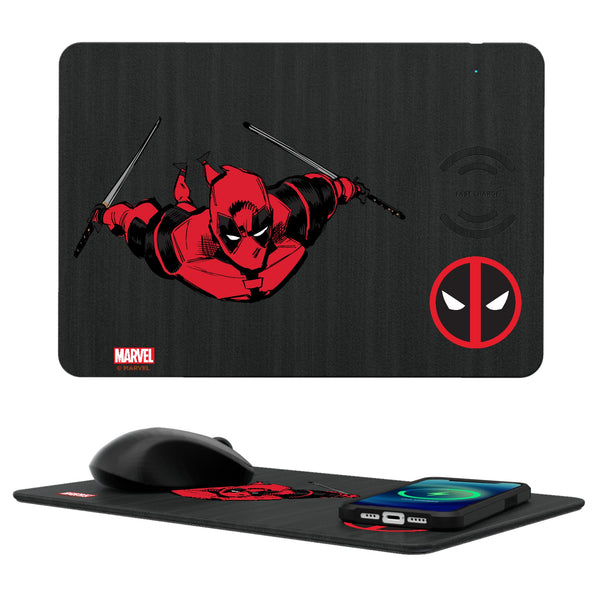 Marvel Deadpool Badge  15-Watt Wireless Charger and Mouse Pad