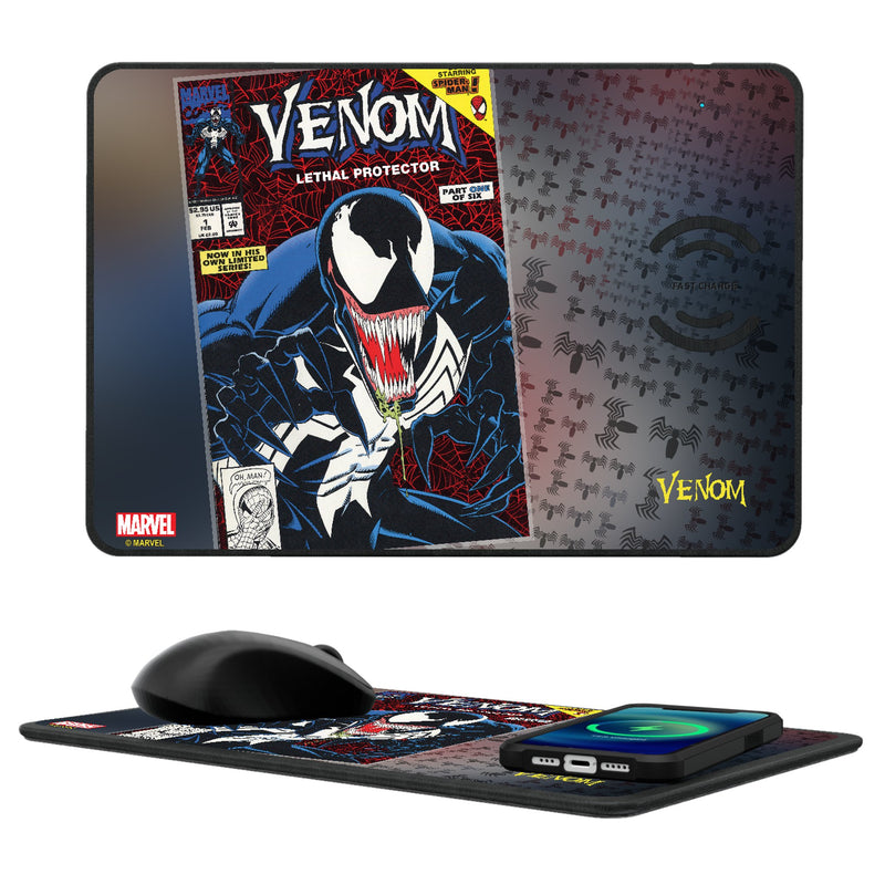 Marvel Venom Classic Cover 15-Watt Wireless Charger and Mouse Pad