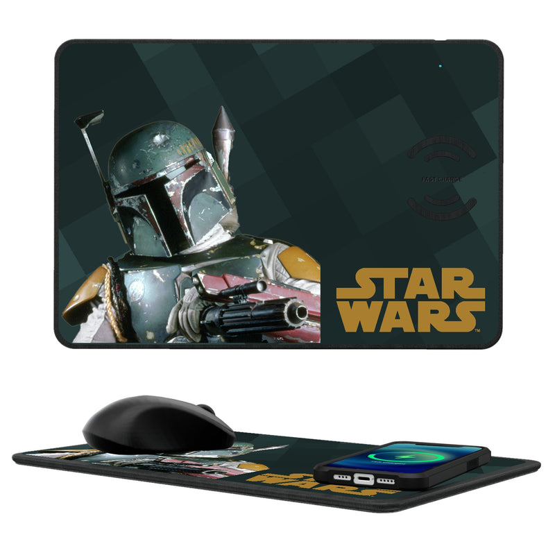 Star Wars Boba Fett Color Block 15-Watt Wireless Charger and Mouse Pad