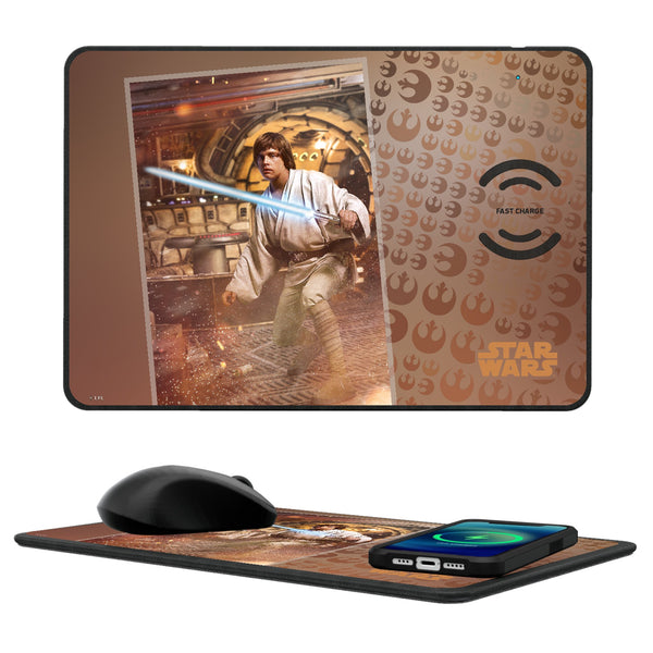 Star Wars Luke Skywalker Portrait 15-Watt Wireless Charger and Mouse Pad